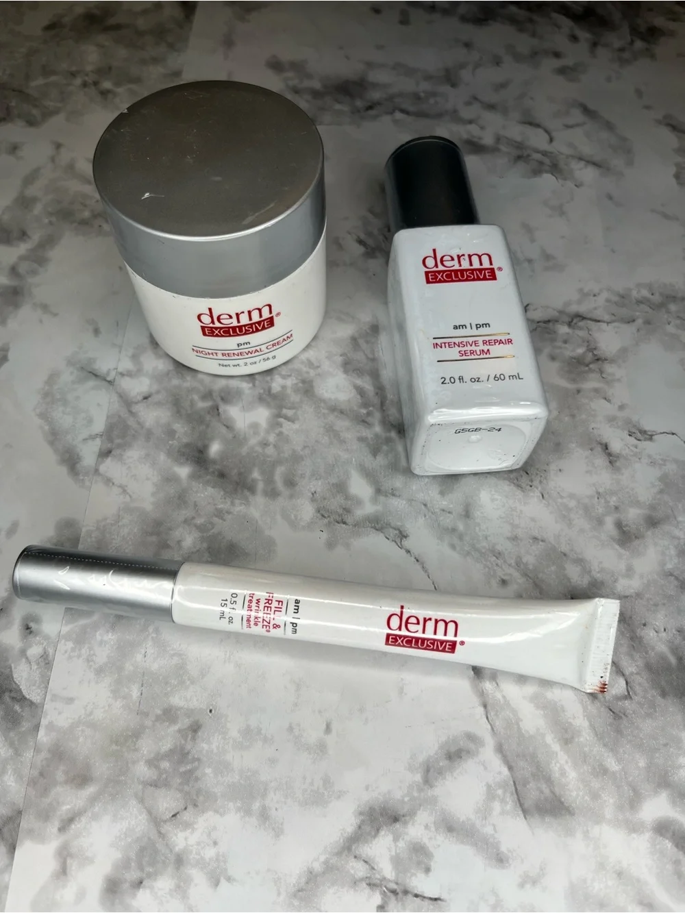 Derm Exclusive Bundle Intensive Repair serum & discontinued rare wrinkle filler